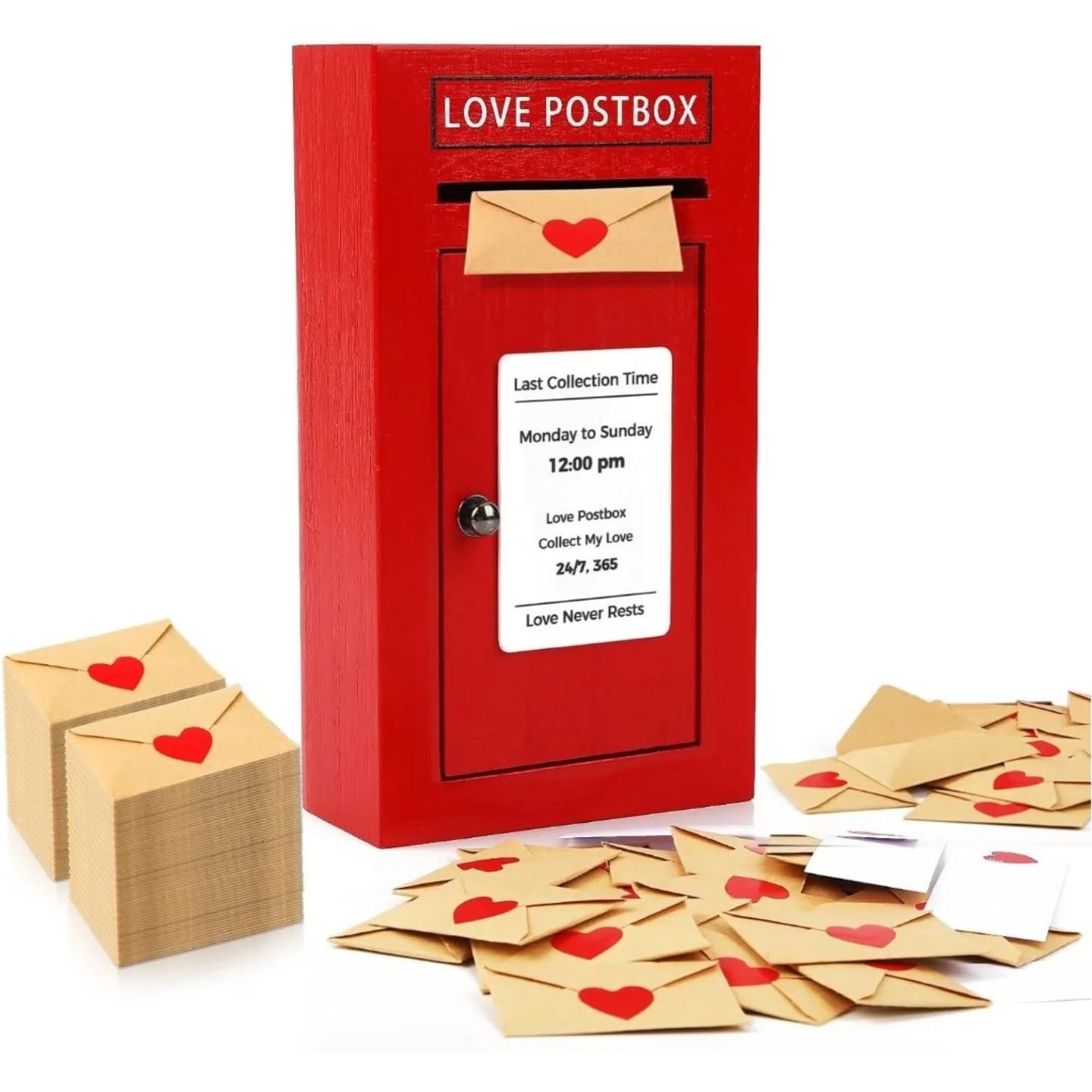 Romantic Love Postbox With 50 Mini Love Notes & Envelopes – view 1