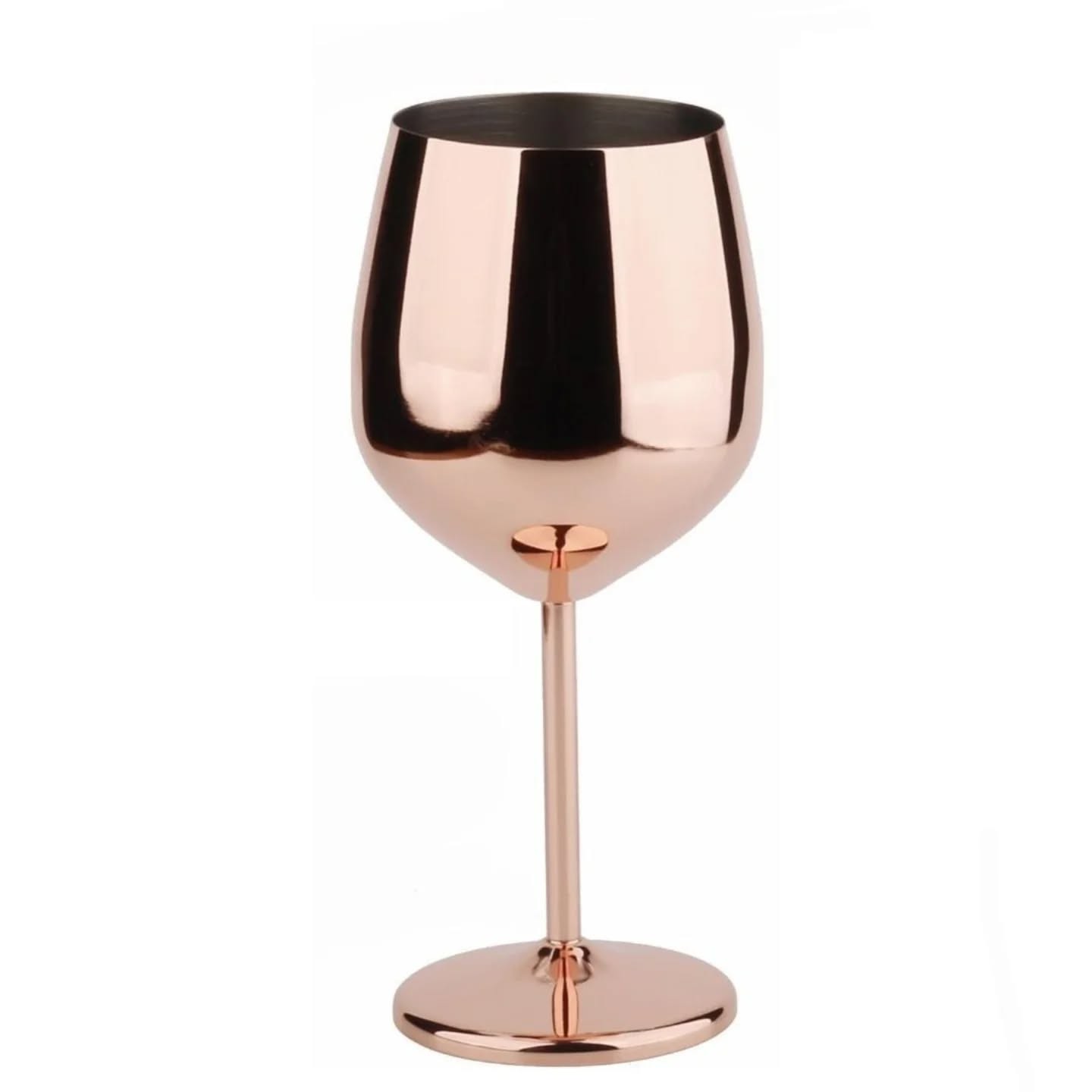 Rose Gold Stainless Steel Wine Glass – view 1