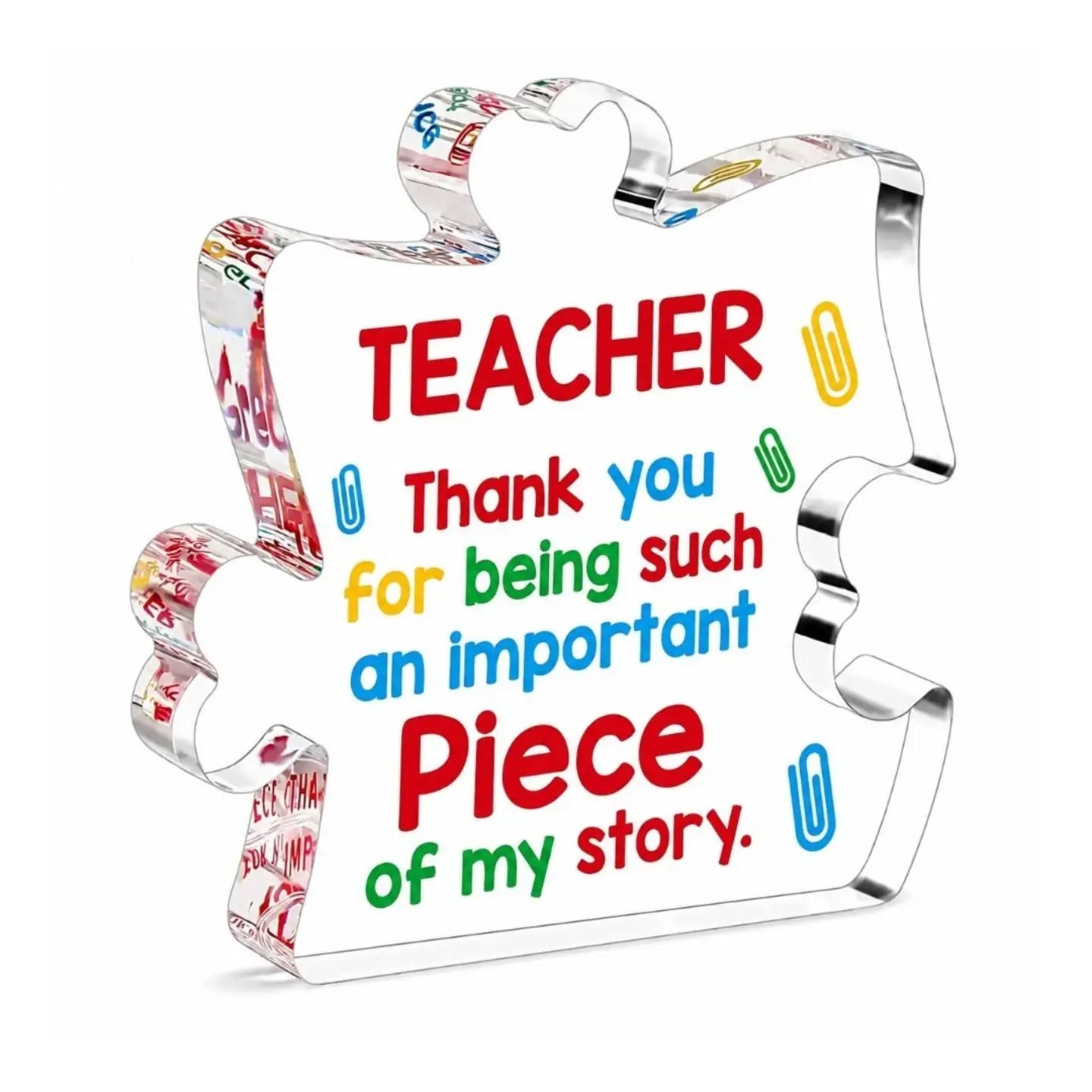 Teacher Appreciation Acrylic Puzzle Piece – view 1