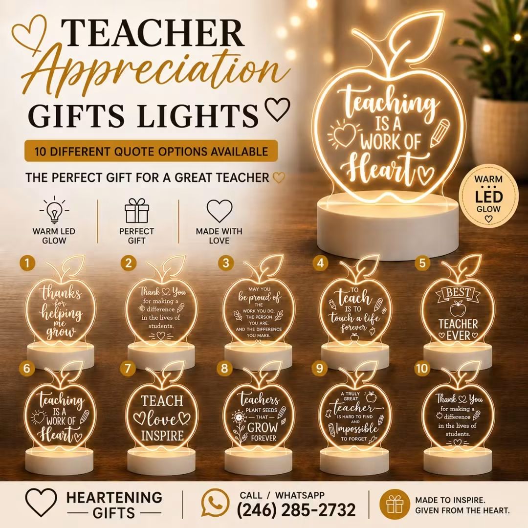 Teacher Appreciation Heart LED Gift Lights – view 1