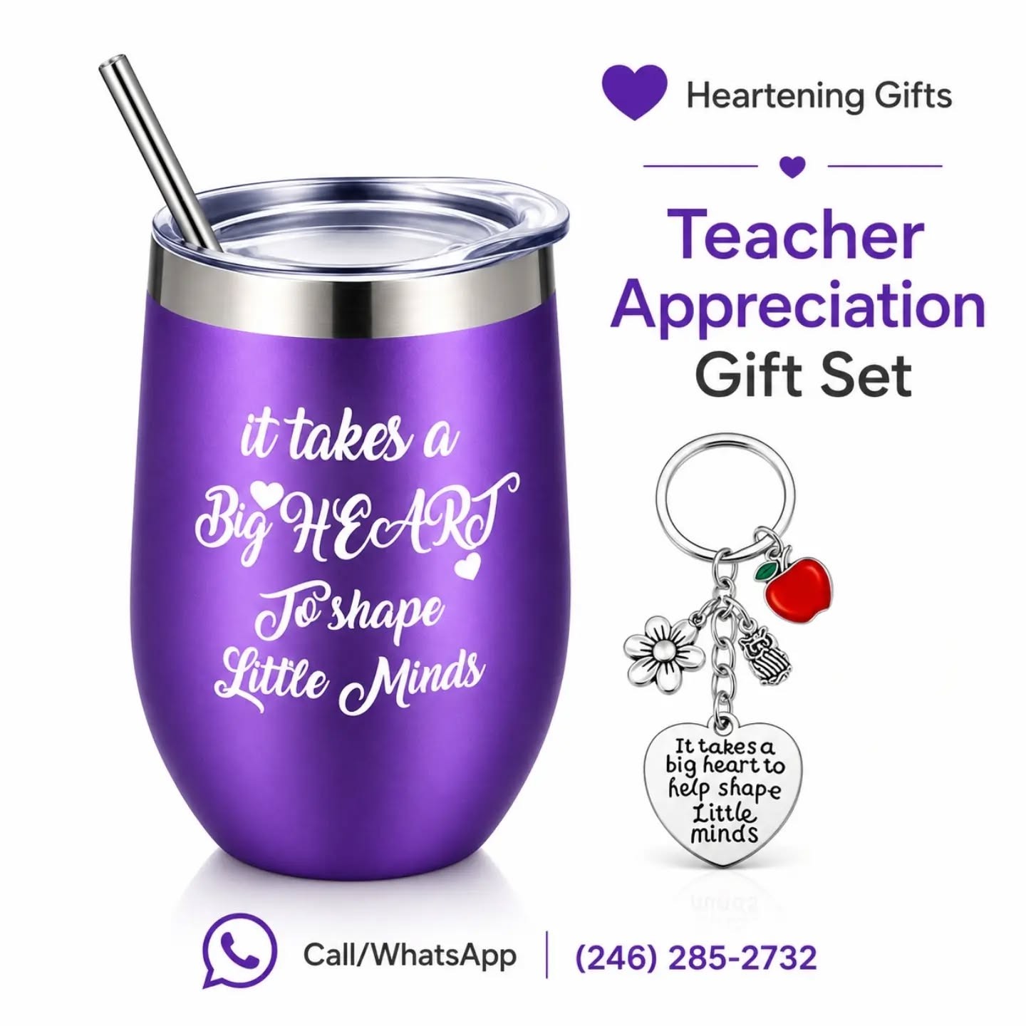 Teacher Appreciation It Takes A Big Heart To Shape Little Minds Gift Set – view 1