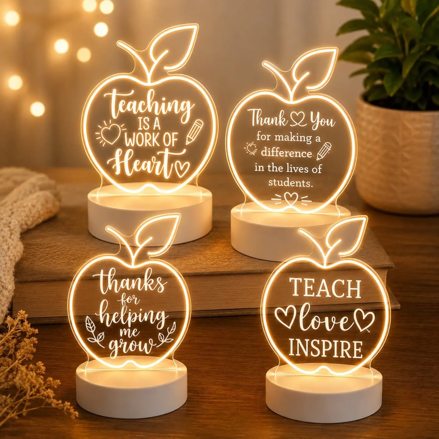 Teacher Appreciation LED Apple Lights – view 1