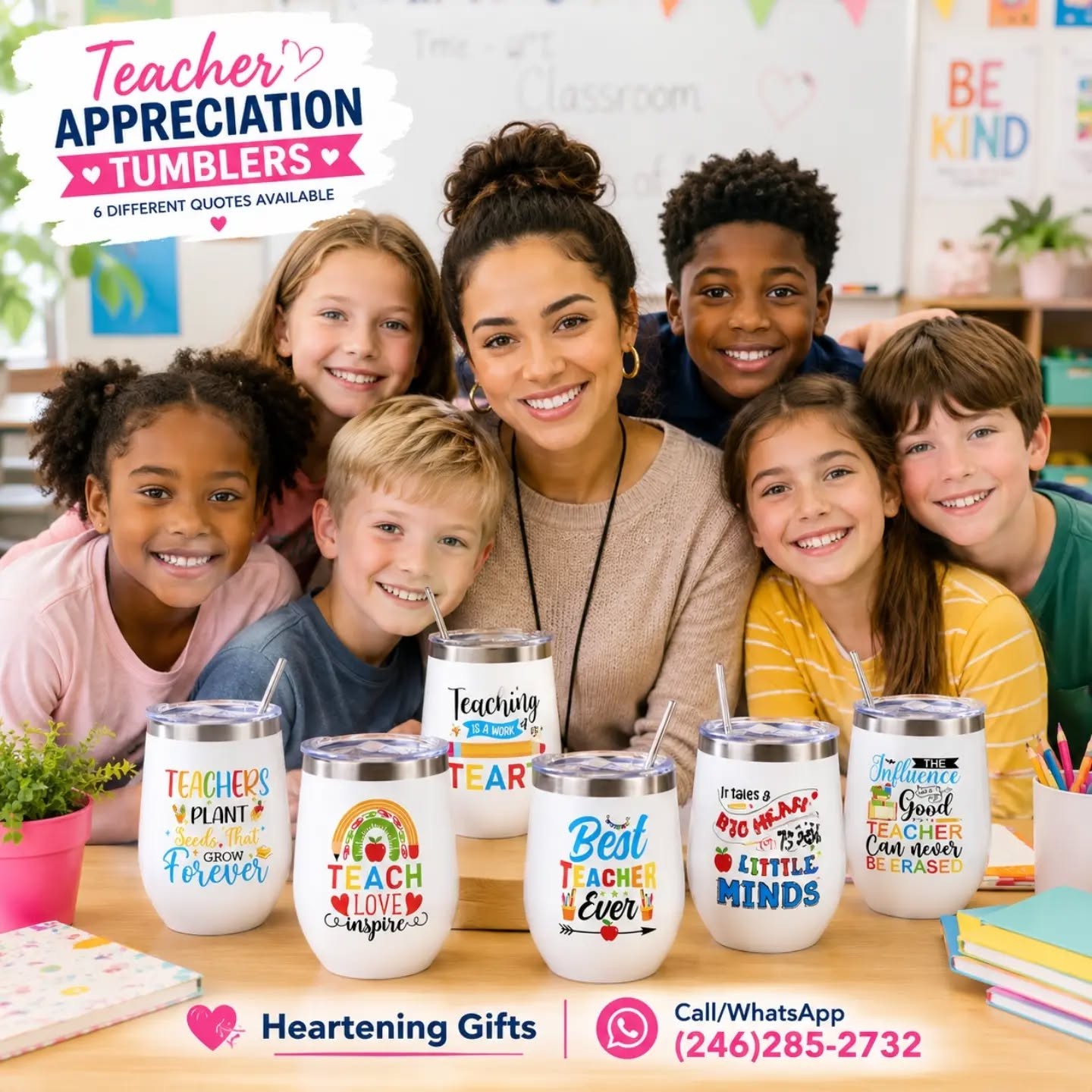 Teacher Appreciation Stainless Steel Tumblers (20oz) (4 Different Quotes Available) – view 1