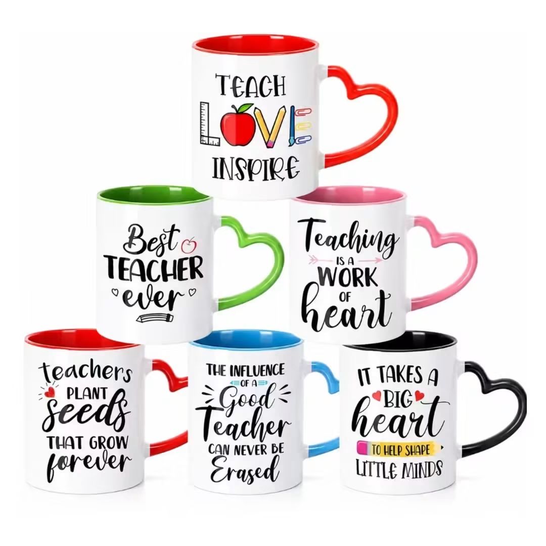 Teacher Heart Handle Mugs – view 1
