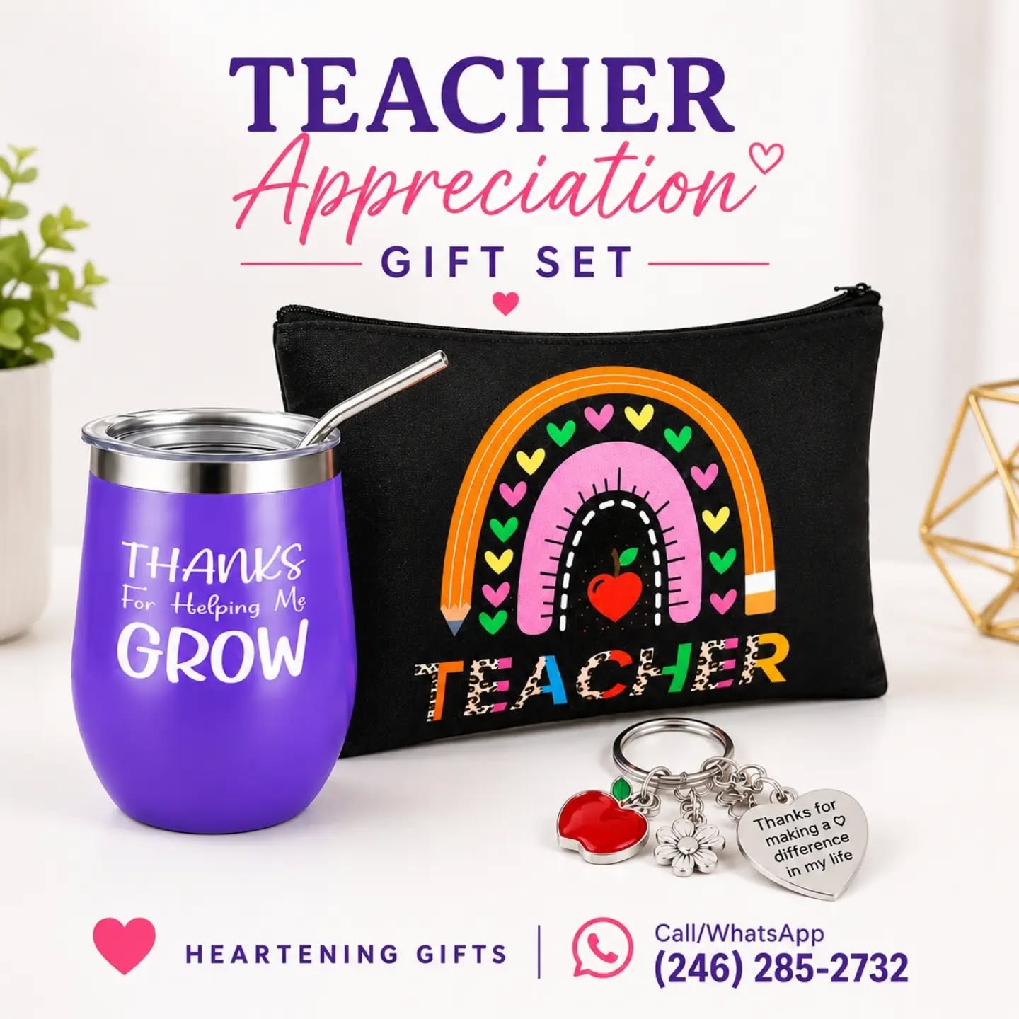 Teacher Thanks For Helping Me Grow Appreciation Gift Set – view 1