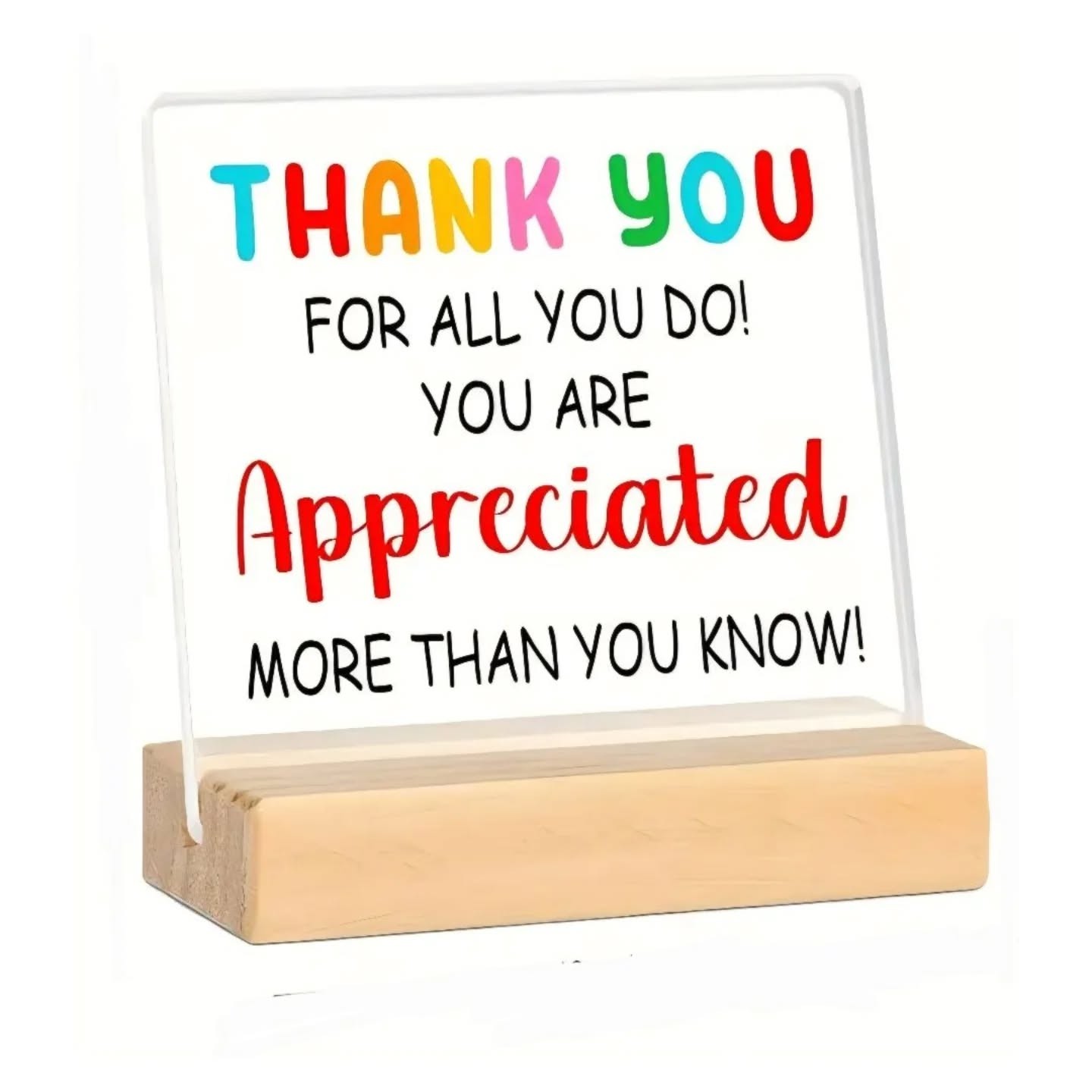 Thank You For All You Do Mini Plaque With Wooden Stand – view 1