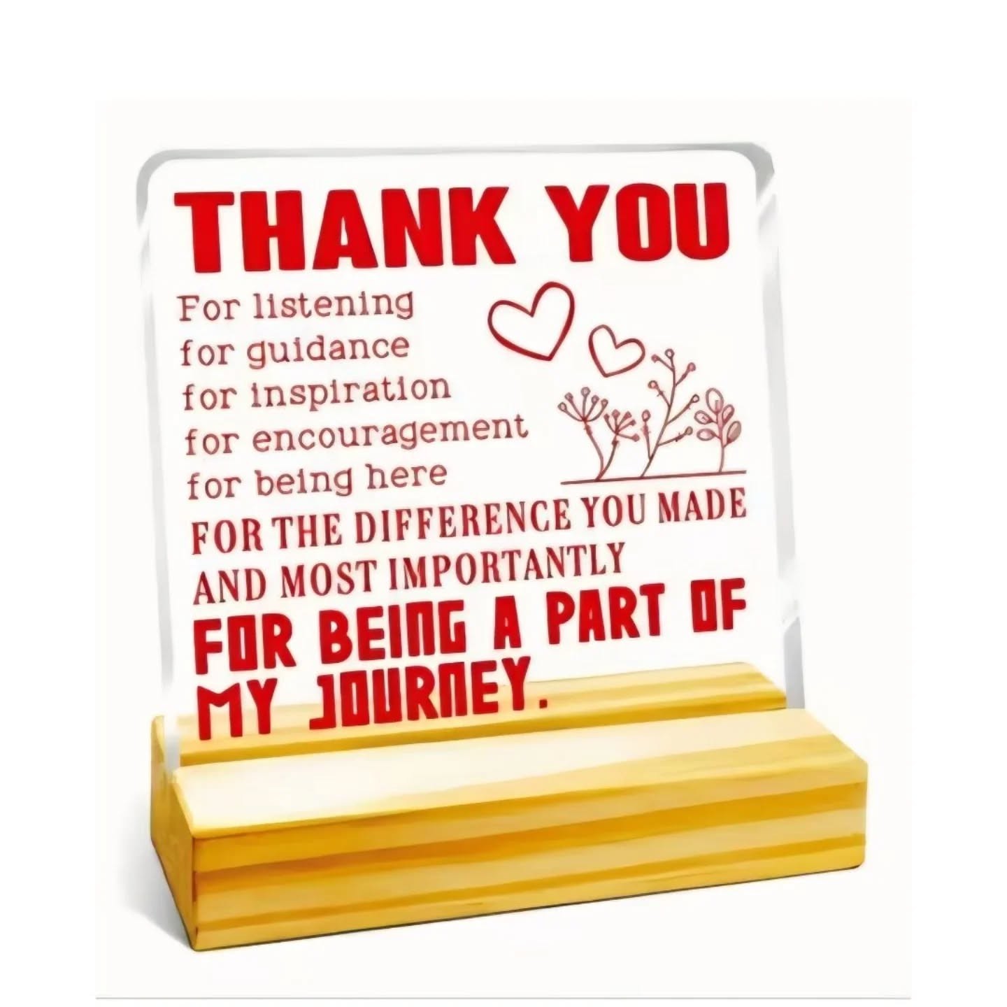 Thank You For Being A Part of My Journey Mini Plaque With Wooden Stand – view 1
