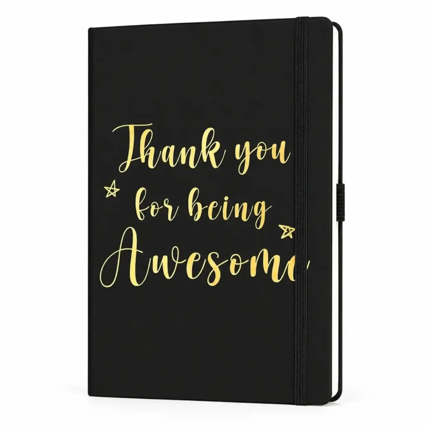 Thank You For Being Awesome Black & Gold A5 Hard Cover Journal (Size 8×5 Inches) – view 1