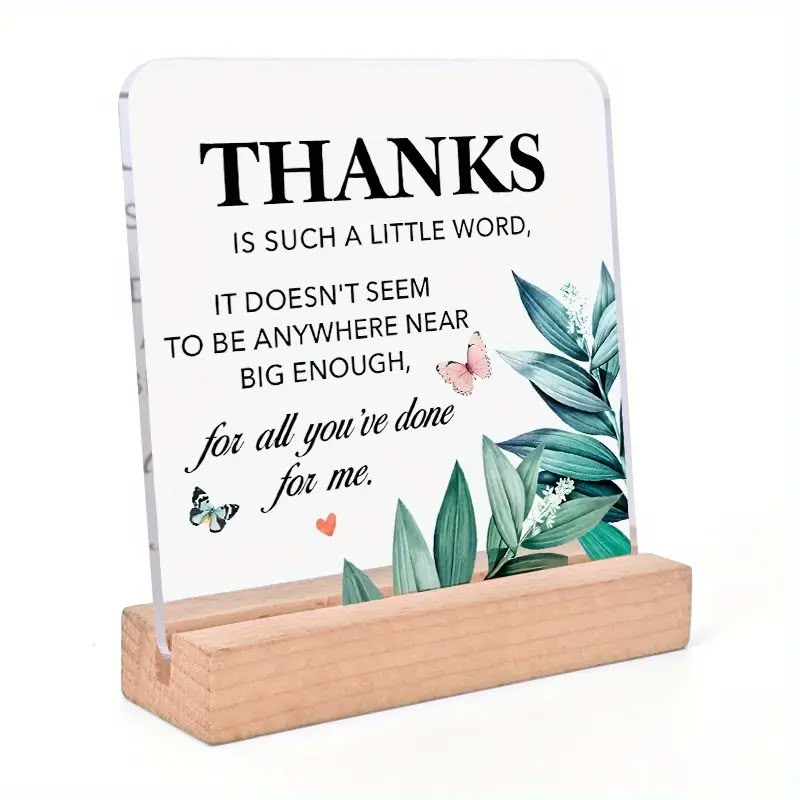 Thanks - Not a Big Enough Word Acrylic Sign – view 1