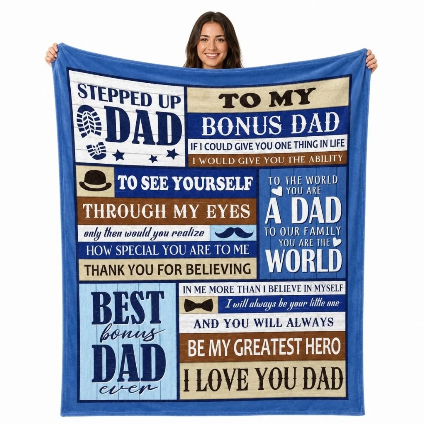 To My Bonus Dad, Best Bonus Dad Ever Gift Blanket (50"x60") – view 1