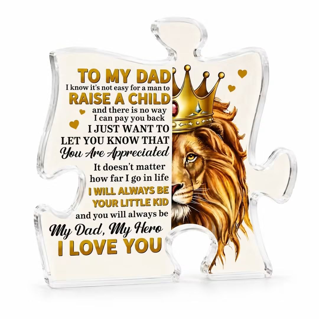 To My Dad Lion Acrylic Plaque – view 1