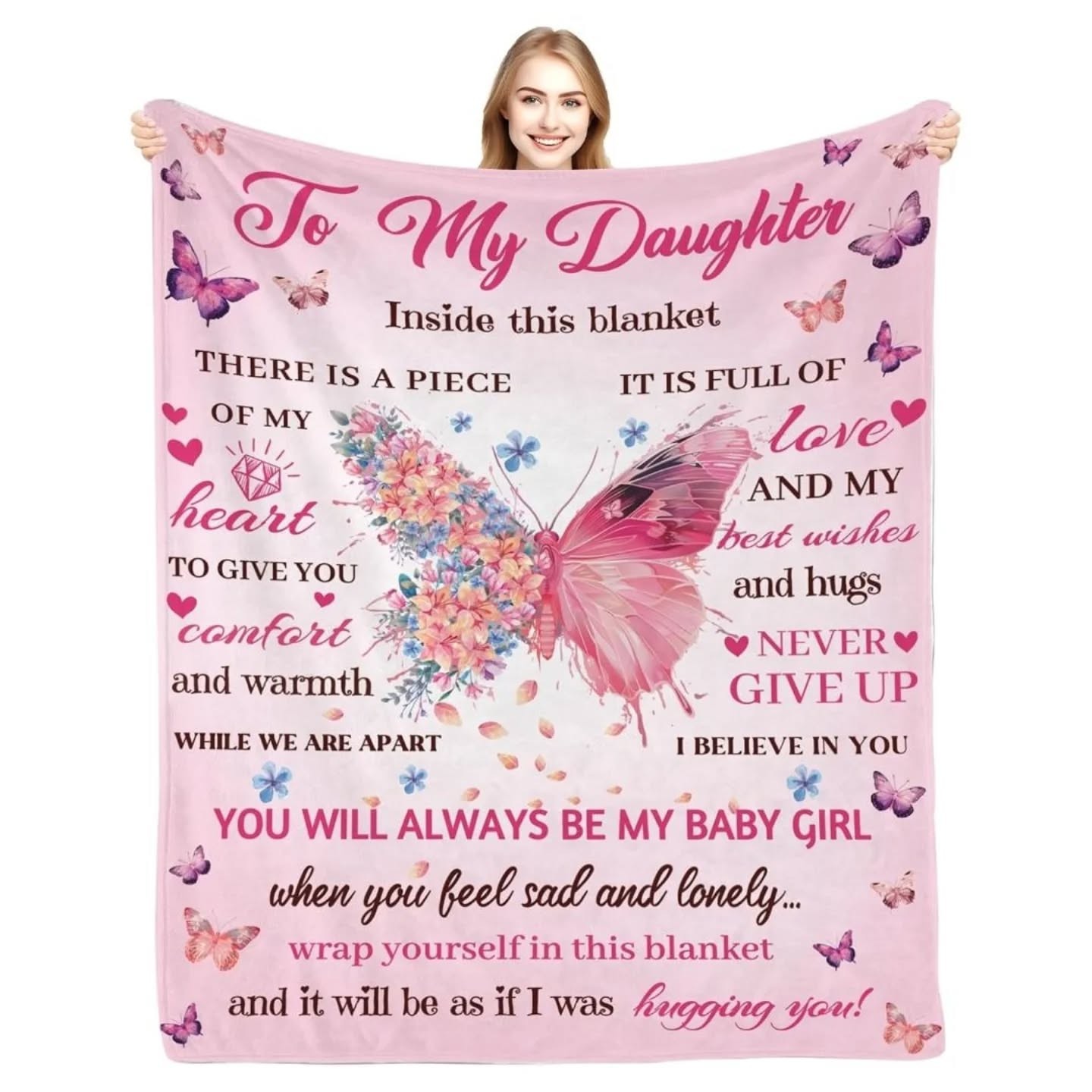 To My Daughter, You Will Always Be My Baby Girl Appreciation Blanket – view 1