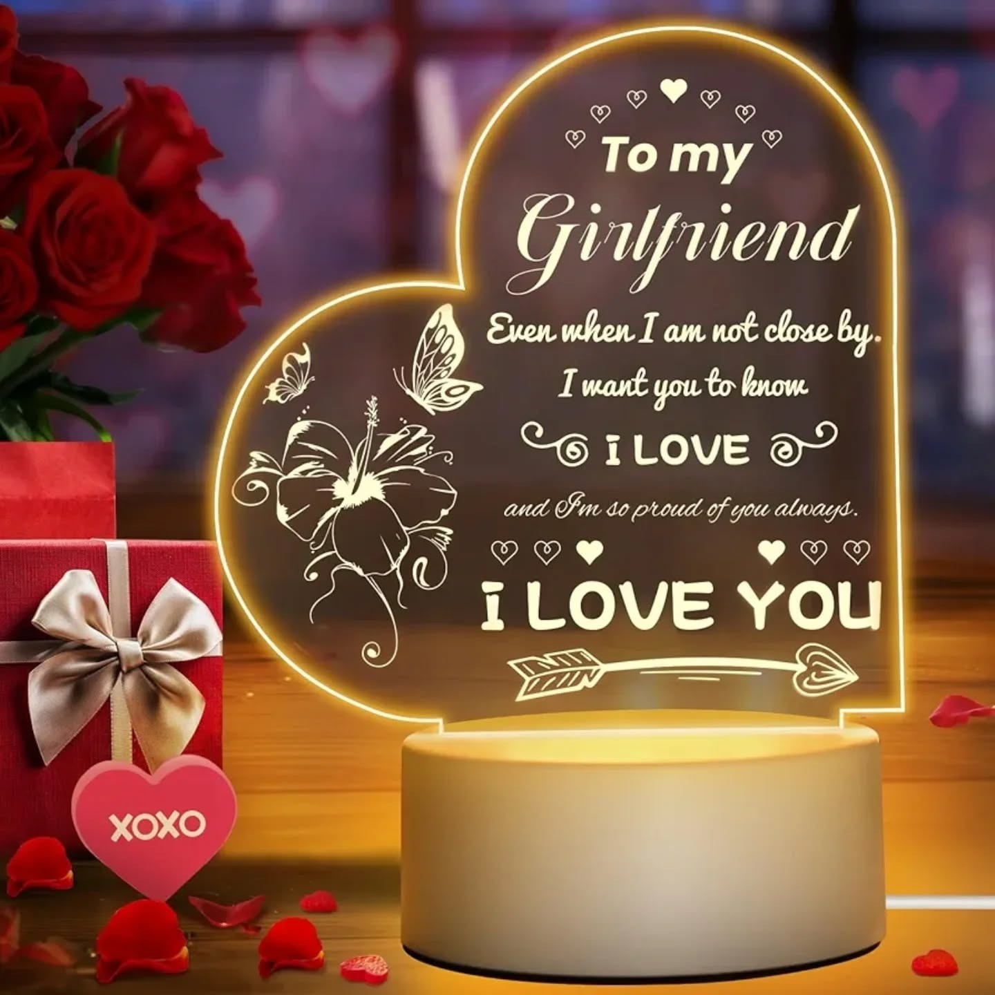 "To My Girlfriend, I Love You" LED Night Light/Lamp – view 1