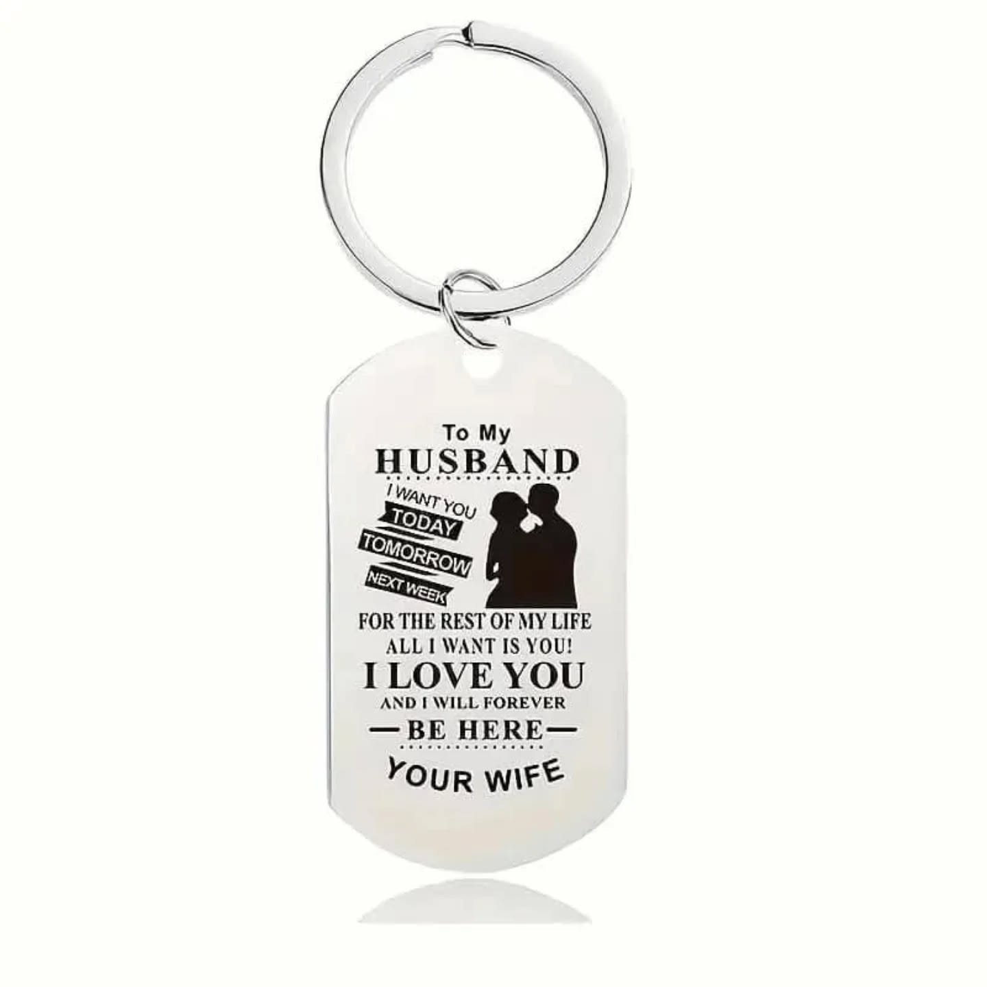To My Husband Stainless Steel Keychain – view 1