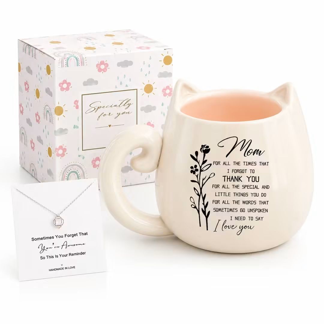 Mom Cat Paw Mug & Necklace Gift Set – view 1