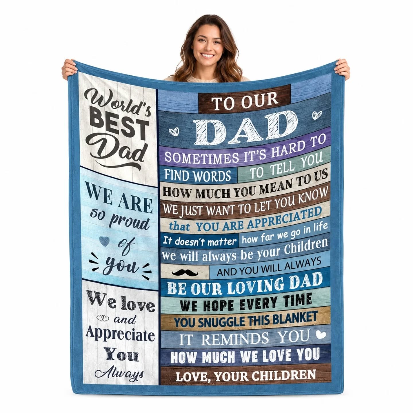 To Our Dad, World's Best Dad, We Love You, Gift Blanket (50"x60") – view 1