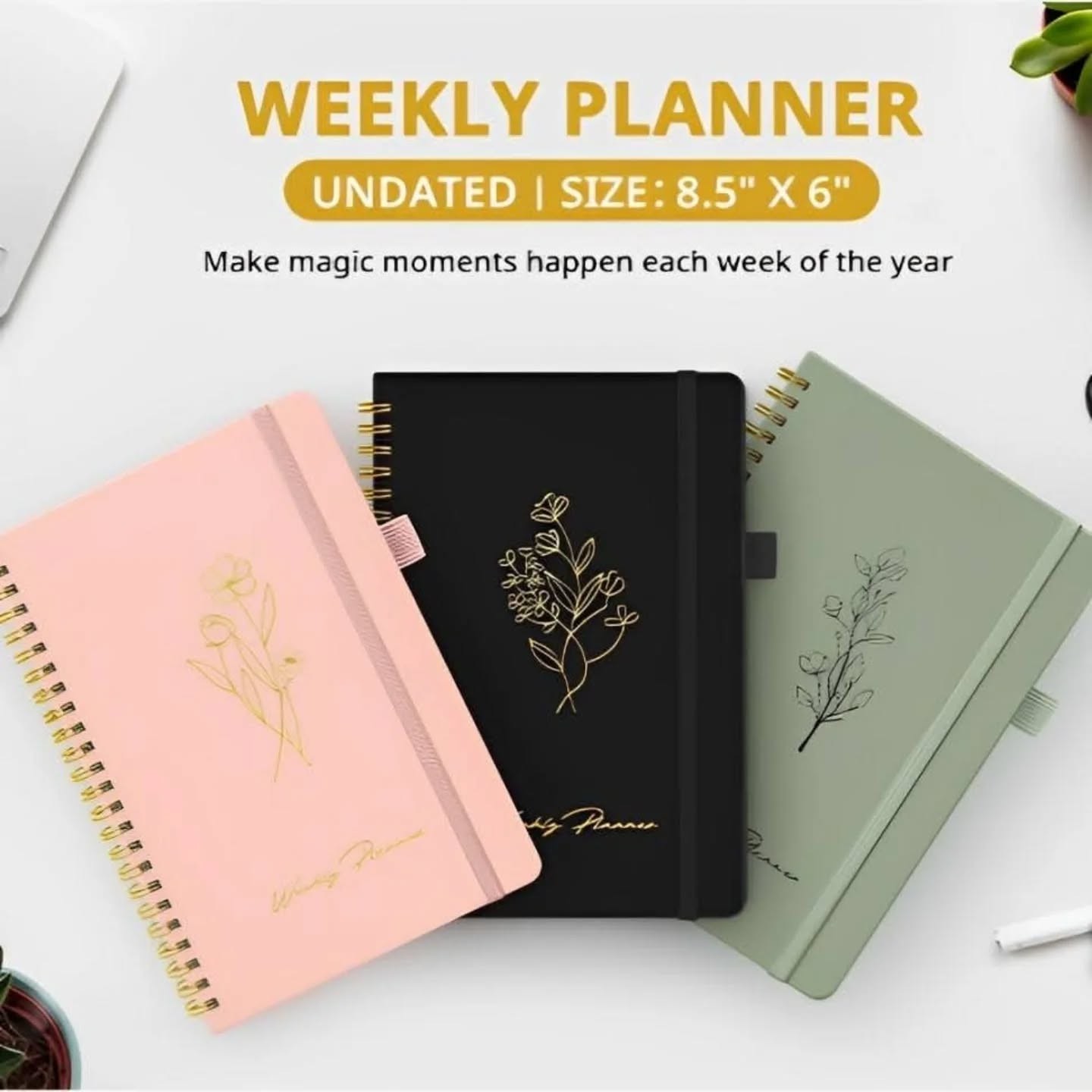 Weekly Undated Planners, To Do List with Goal & Habit Tracker Organizer – view 1