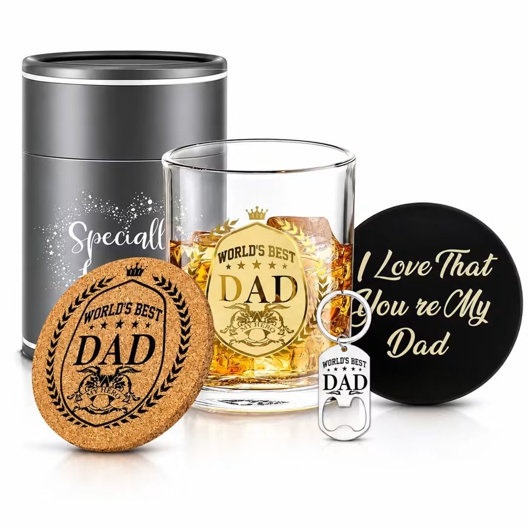 I Love That You're My Dad Whiskey Glass Tin Set – view 1