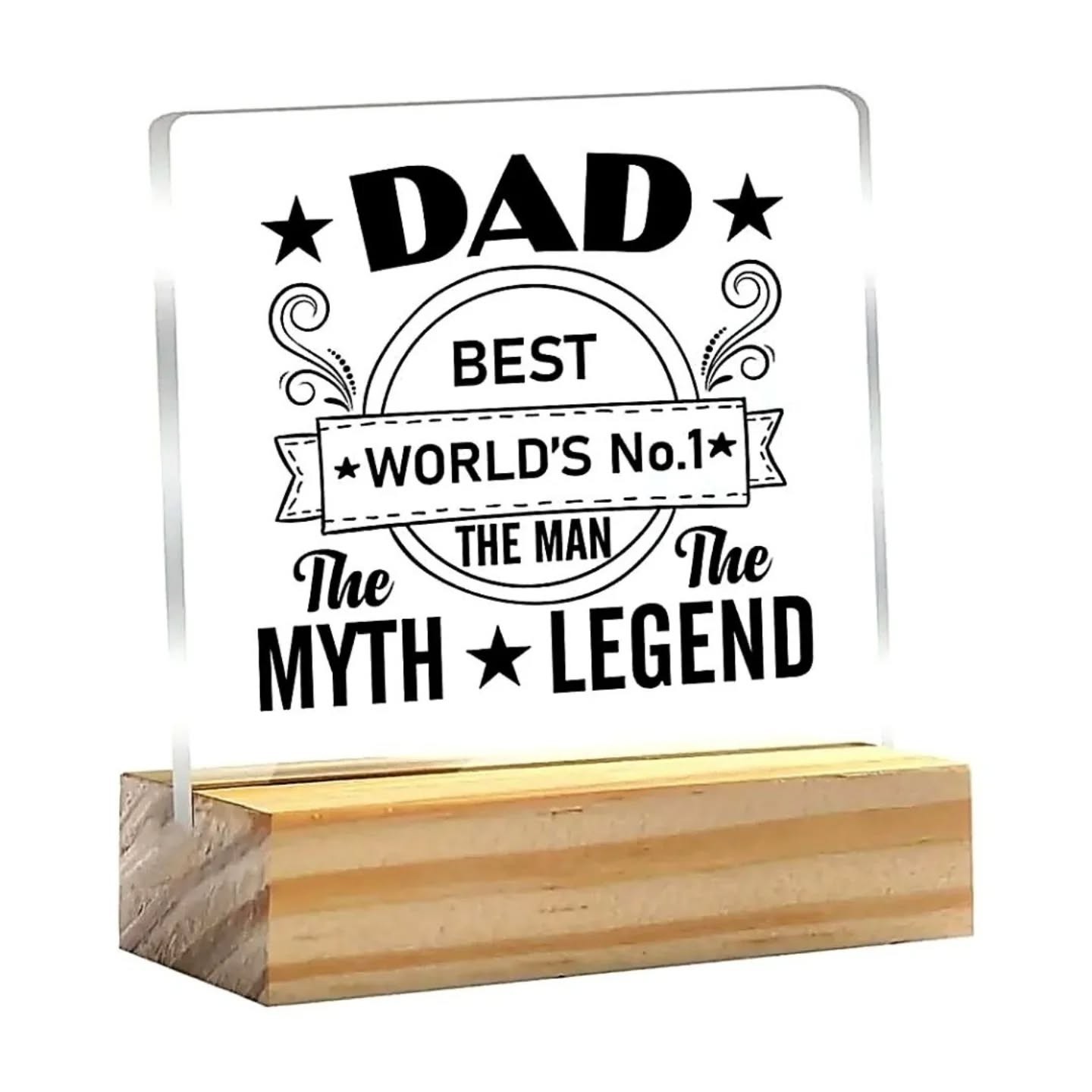 World's Best Dad Appreciation Plaque With Wooden Base – view 1