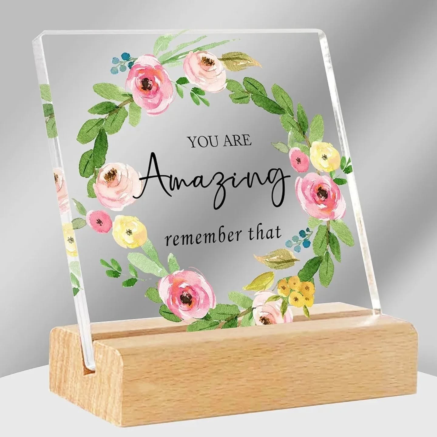You Are Amazing Mini Plaque With Wooden Stand – view 1